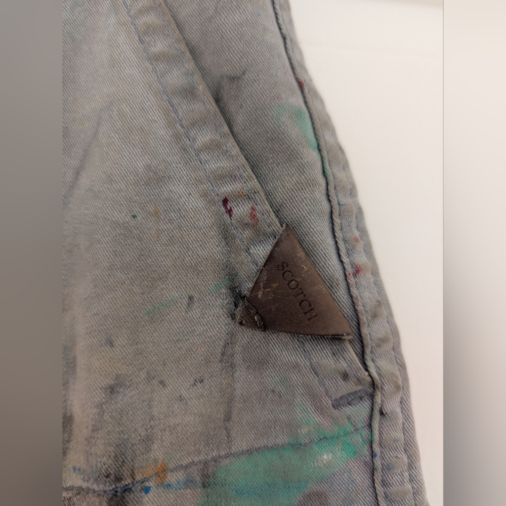 Scotch and Soda Distressed Paint Shorts - Picture 6 of 14